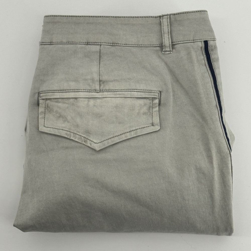 Rag Poets Men Gray Side Stripe Tapered Chino Pants Size 30 RP191712 Cotton Blend
